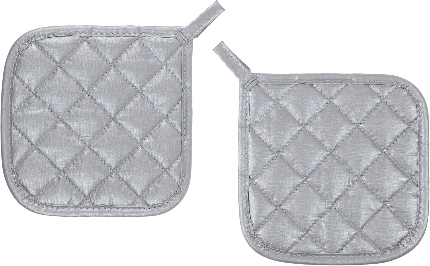Pot Holders Cotton Made Machine Washable Heat Resistant Potholder, Pot Holder, Hot Pads, Trivet for Cooking and Baking (4, Silver)