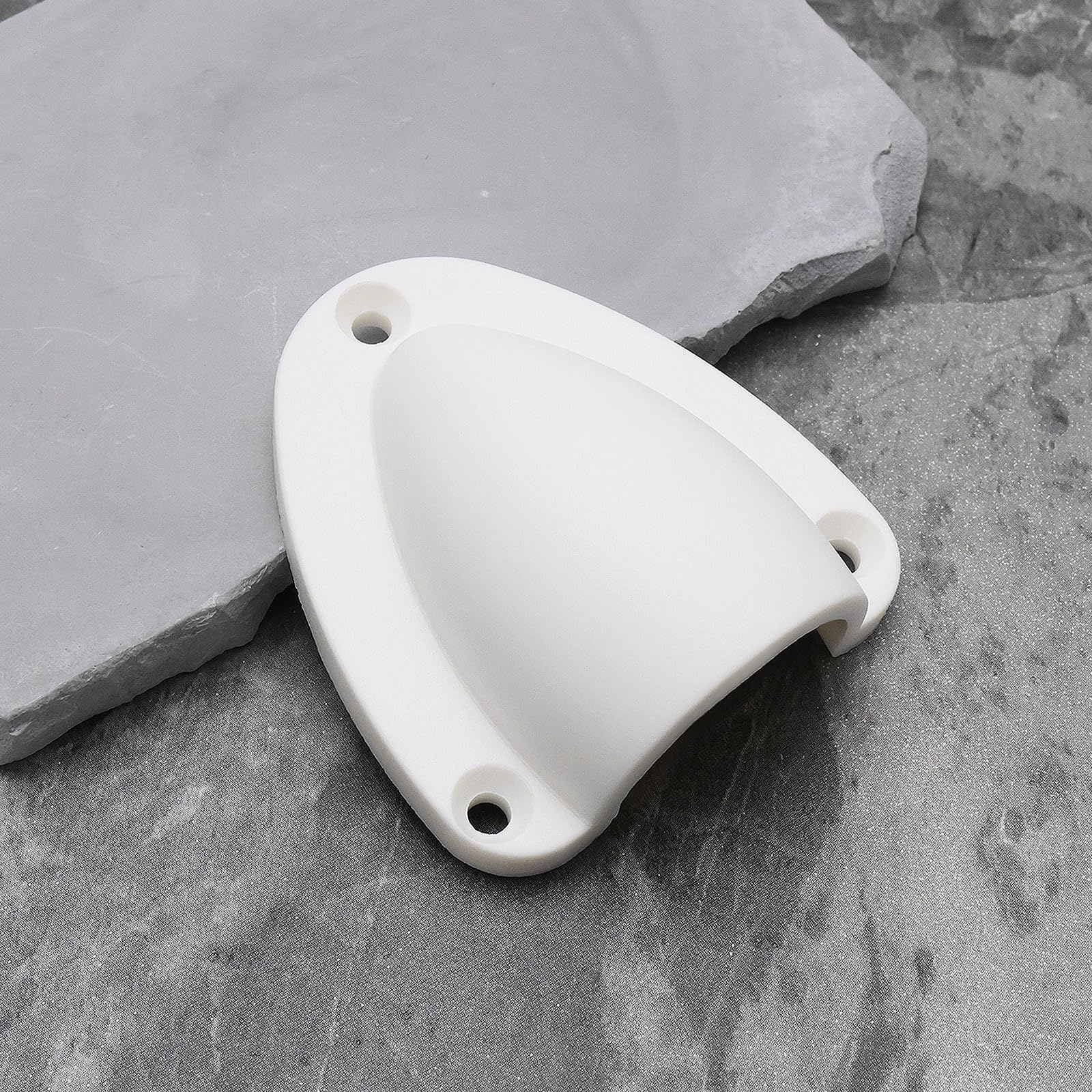 4 teilige Marine Entlüftungsabdeckung für Kabel Nylon Entlüftungsabdeckungen Clamshell Entlüftungsmuschel mit Schrauben für Yachten Boote Schiffe (Größe L/weiß)