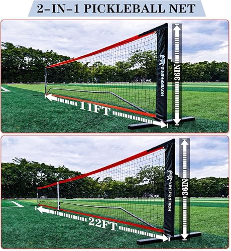 Miniatura 3 de Portable Pickleball Net, Regulation Size 22FT and 11FT Half Court 2-in-1 Pickle Ball Net with 2 Pickleballs and Carry Bag for Driveway, Backyard,