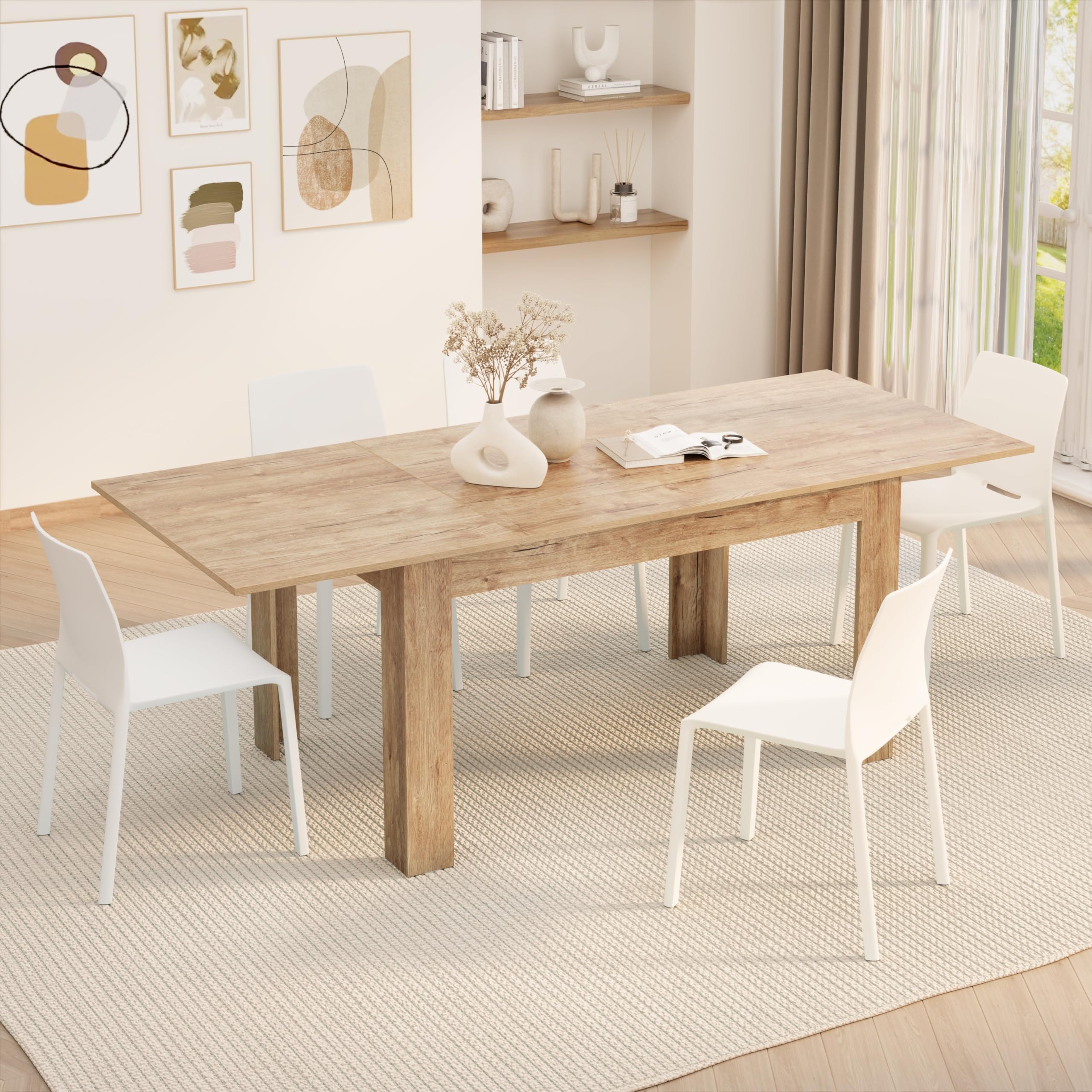 Mobili Fiver, Extendable Dining Table 140 (220 x 90 cm) Oak Made in Italy