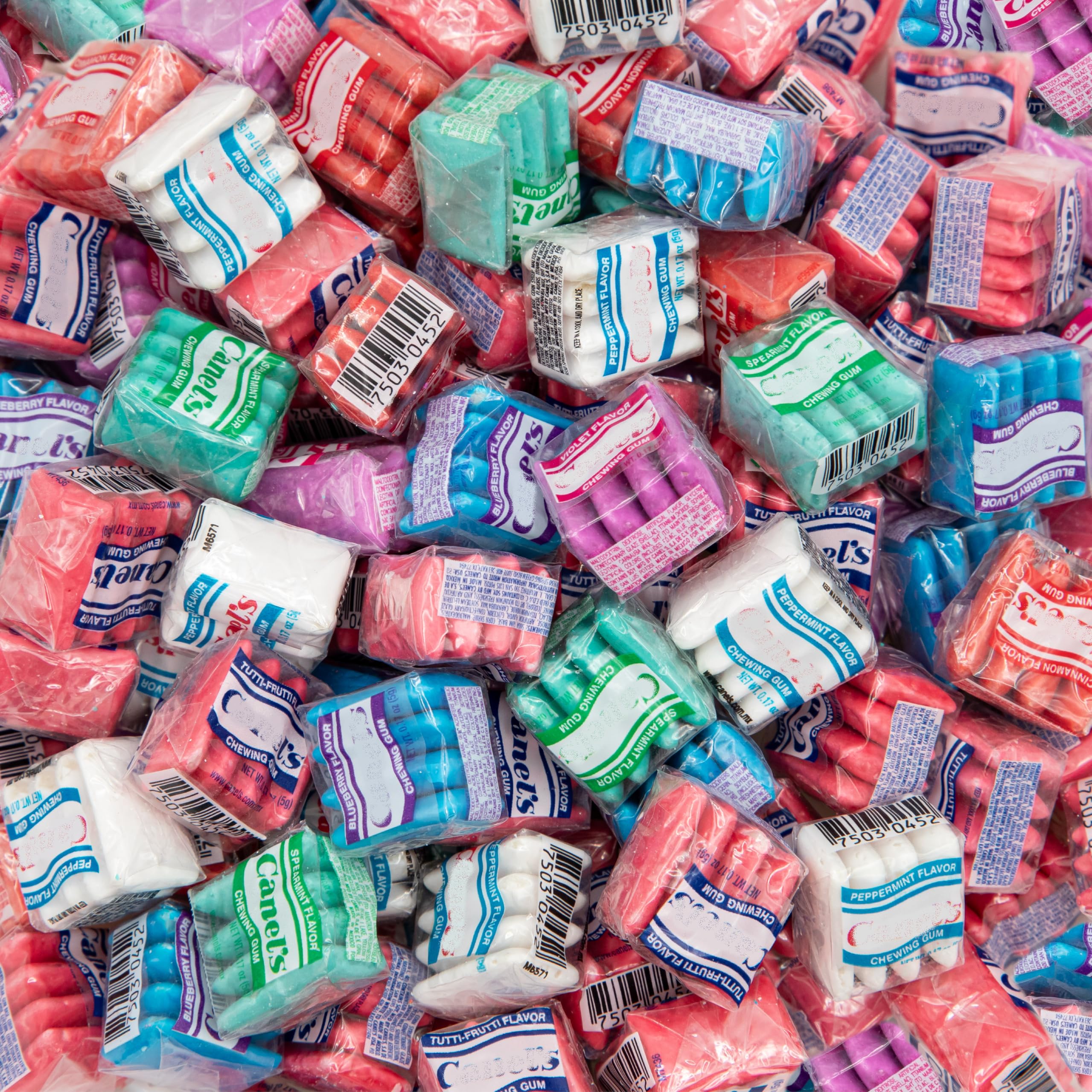 Mexican Chewing Gum | 1.5-Pound Bag | Assorted Flavors | 135 Individually Wrapped Mini Pouches | Mint, Cinnamon, Fruit & Floral Flavors | Gum Bulk for Office & Travel