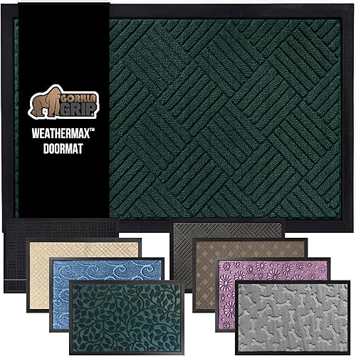 Vista 30 de Gorilla Grip - Tapete WeatherMax todo terreno 100% impermeable, caucho natural, resistente a manchas y decoloración, interior y exterior, fácil