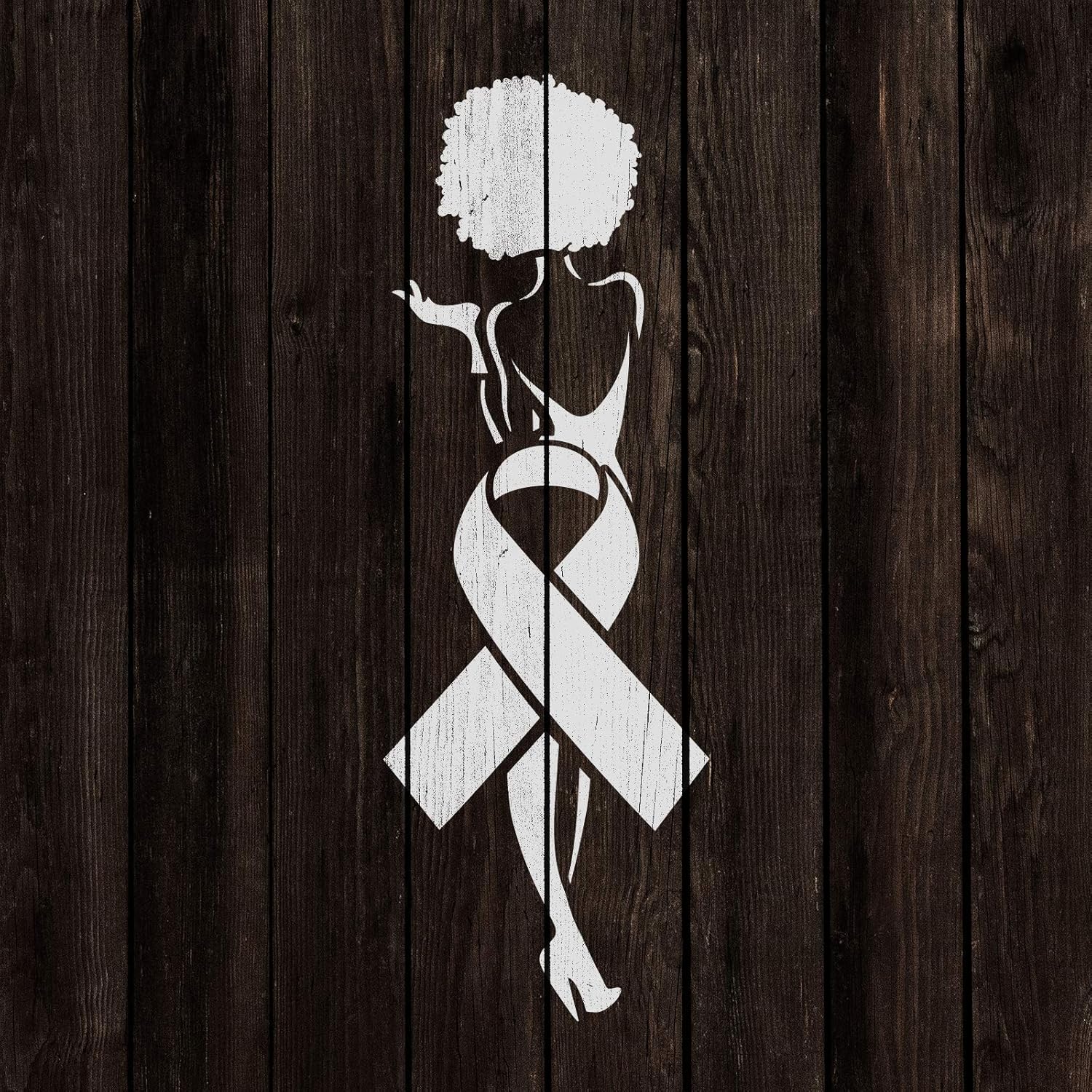 Breast Cancer Ribbon Dress Stencil - Essential for Professional and Instructional Designs, Ribbon Stencil