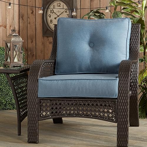 Miniatura 2 de Greendale Home Fashions Juego de 2 cojines Sunbrella para asiento profundo para exteriores, Spectrum Denim