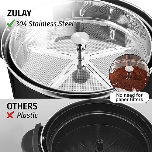 Miniatura 3 de Zulay Kitchen Cafetera de grado comercial, urna de agua caliente, percoladora con acero inoxidable de doble pared, preparación rápida, se mantiene