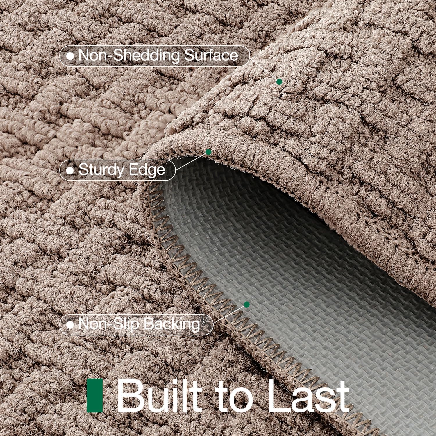 LUMI Washable Door Mat Indoor Entrance 24x36, Dirt Trapper Front Door Mats with Absorbent Interior and Non-Slip Rubber Backing, Entryway Doormat, Beige - Image 5