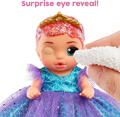 Miniatura 5 de Baby Born Surprise Small Dolls Series 9 - Muñeca coleccionable sorpresa con 3 sorpresas de agua, vestido con temática de princesa, pañal que cambia
