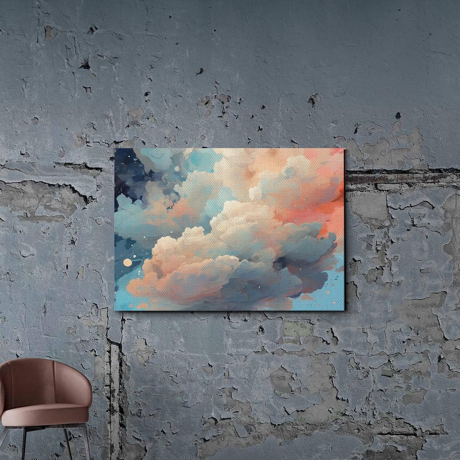 Canvas Print Cloud print abstract art Modern art Cloud art Abstract home decor Landscape Print Contemporary art trending art Canvas, Wall image 3
