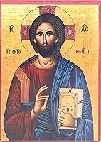 Vista 1 de Wooden Greek Orthodox Christian Icon Jesus Christ the Pantocrator (4.5" x 6.5")