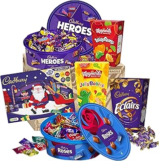 Cadbury Christmas Hamper by Cadbury Gifts Direct- Heroes, Roses, Selection Box, Candy Cartons