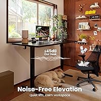 Vista 9 de ErGear - Escritorio eléctrico de pie con altura ajustable, 48 x 24 pulgadas, para sentarse y pararse, computadora con memoria, para oficina en casa
