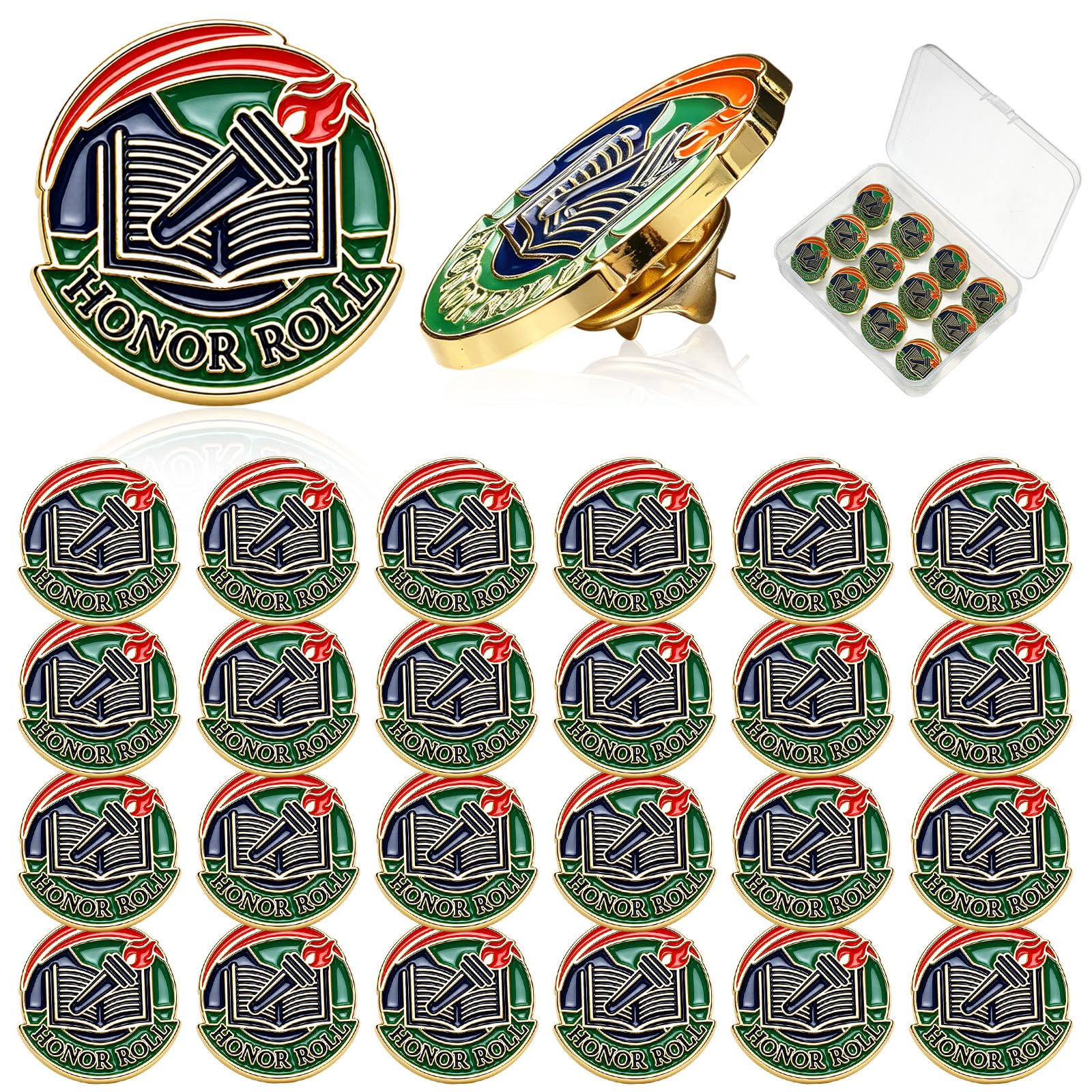 24 Pcs Honor Roll Lapel Pins, 1 Inch