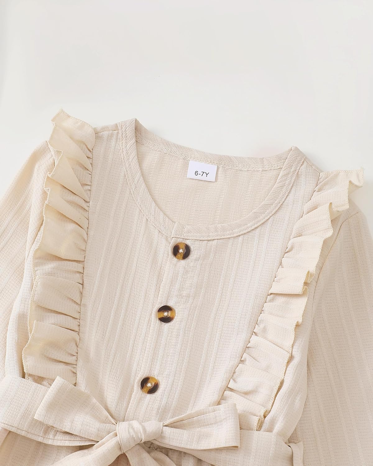 Girls Jumpsuit Kids Tween Clothes Fashion Ruffle Wide Leg Belted Romper Spring Winter Fall Outfits - Image 4