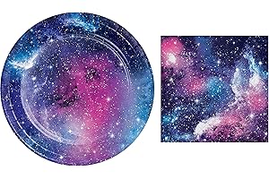 Galaxy Party Dessert Plates and Beverage Napkins Bundle