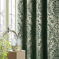 Vista 10 de always4u Cortinas de Terciopelo Acanalado Negro y Dorado con Estampado de Damasco en Lámina 100% Opacas de 84 Pulgadas de Largo, Cortinas de 2