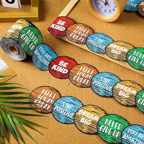 Vista 96 de Panelee Borde inspirador de confeti de 68.9 pies, borde de tablón de anuncios, mariposas, flores, abeja, espacio, inspirador, linda decoración