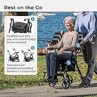 Vista 5 de Drive Medical 795BK Duet Silla de Transporte Plegable y Andador, Negro