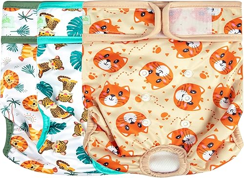 Miniatura 32 de wegreeco Pañales lavables para perras, pañales reutilizables altamente absorbentes para perritas en celo para el ciclo de calor, paquete de 3