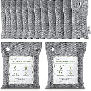 Clevast Bamboo Charcoal Air Purifying Bags(2x200g, 12x50g) Activated Natural Home Odor Absorber, Deodorizer and Moisture E...