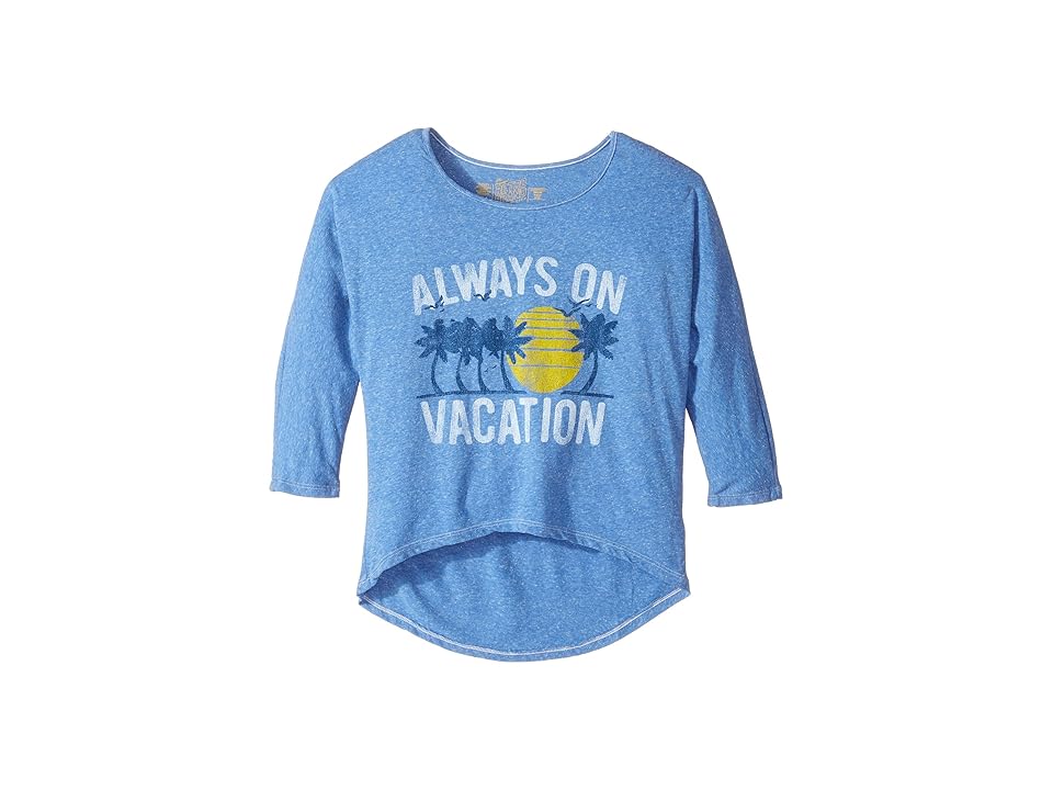 

The Original Retro Brand Kids Living in Paradise 3/4 Tri-Blend Dolman (Big Kids) (Streaky Royal) Girl's Clothing
