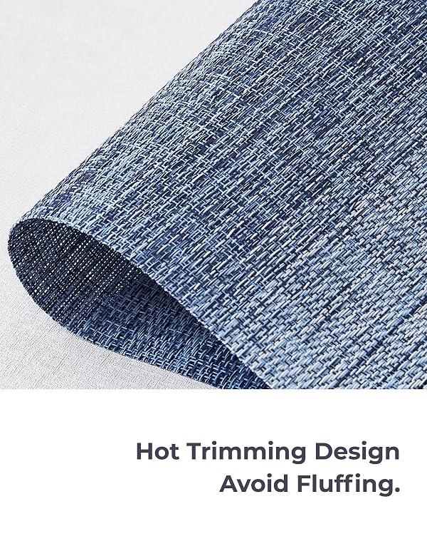Leetaltree Gradient Blue Woven Placemats Set of 12 - Heat Resistant Non-Slip Place mats for Dining Table, Washable Durable PVC Vinyl Woven Table Mats(Gradient Blue, 12) by Leetaltree - Used condition - Image 6