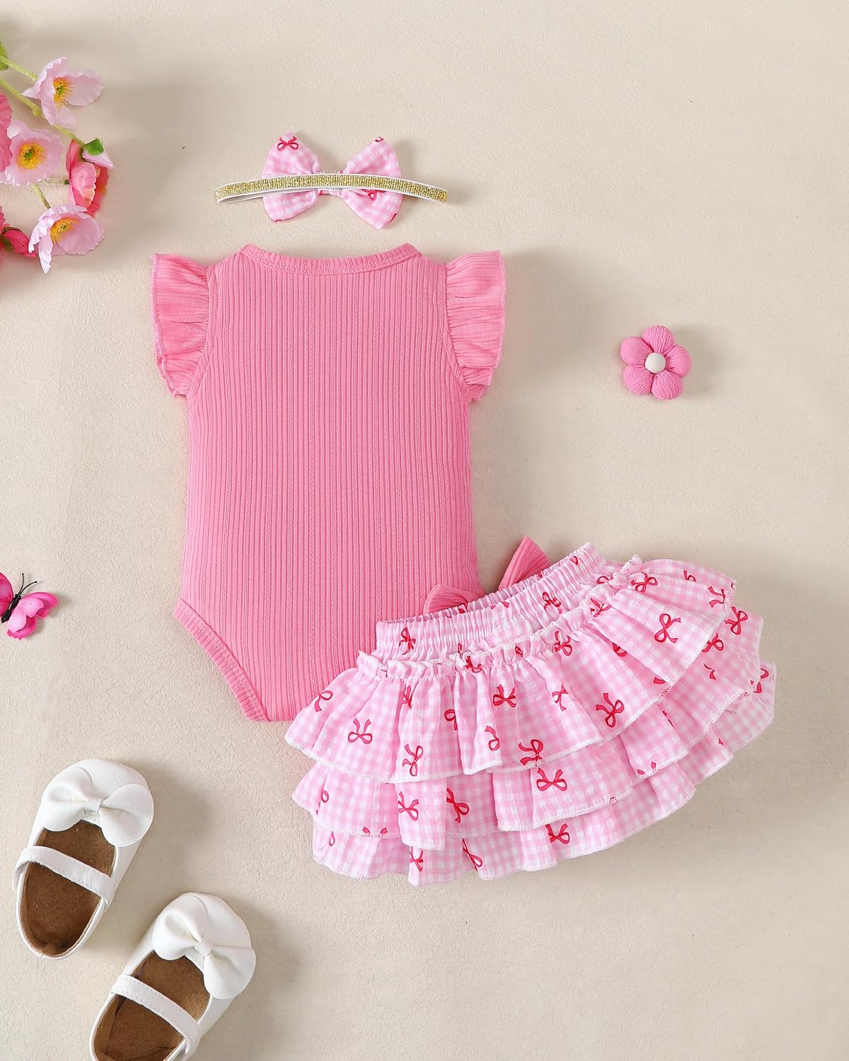 Mioglrie Newborn Baby Girl Clothes Infant Summer Outfits 0 3 6 12 18 Months image 4