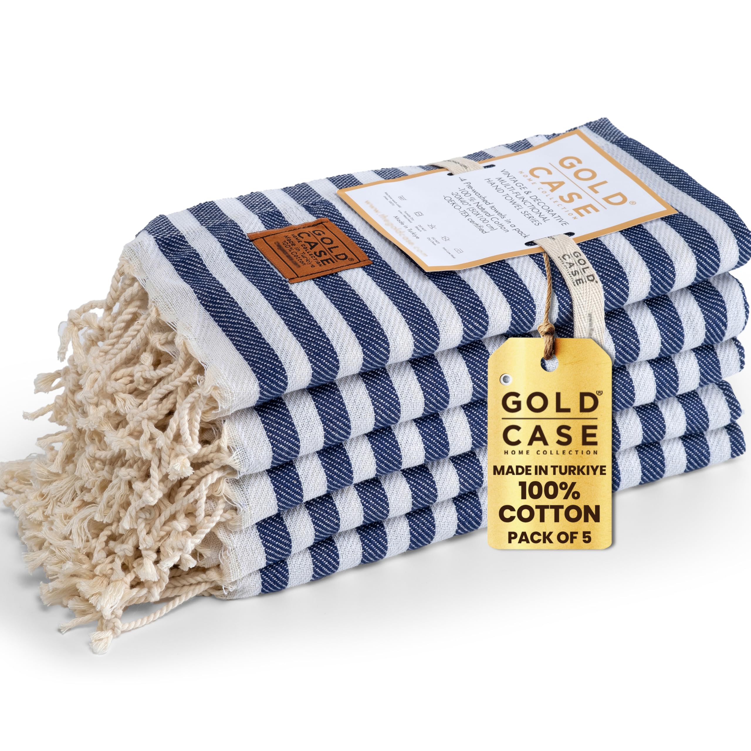 Amazon.com: Gold CASE Turkish Hand Towels for Bathroom Set of 5-20 x 40 ...