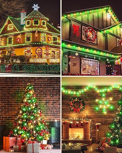 Miniatura 7 de DEWENWILS Luces LED de Navidad C9 para exteriores, 33.3 pies, 50 luces LED de Navidad, decoraciones al aire libre para árbol de Navidad, patio,