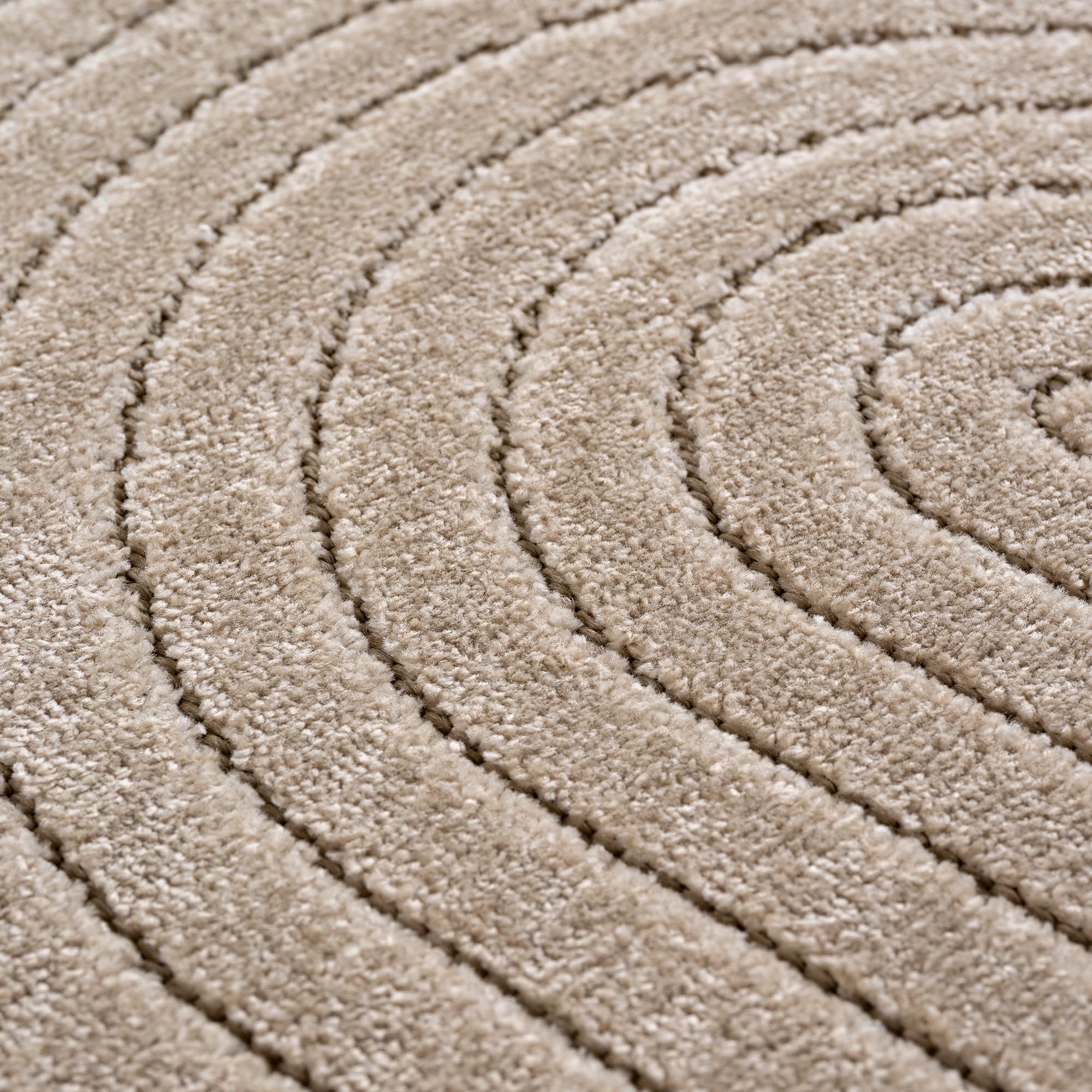 Carpetsale24 Dywan 280x370 cm XXL Beżowy, Krótkowłosy z Efektem 3D Wysoki-Niski, Wzór Boho Skandynawski, do Dużych Wnętrz lub na Balkon