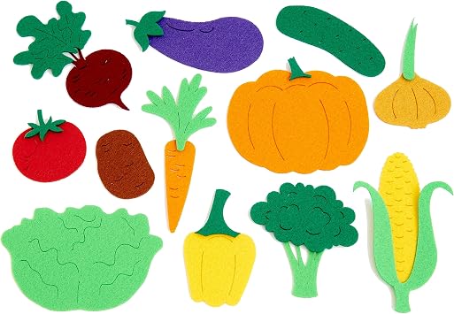 Felt Vegetables - Felt Figures Set - Felt Board Pieces for DIY, Crafts, Home Decoration