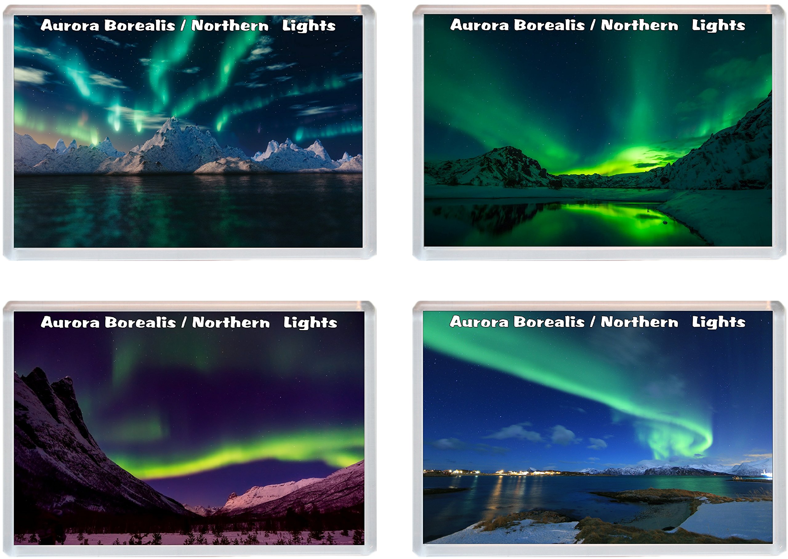 Aurora Borealis/Northern Lights - 4 PACK - Jumbo Fridge Magnet/Magnets