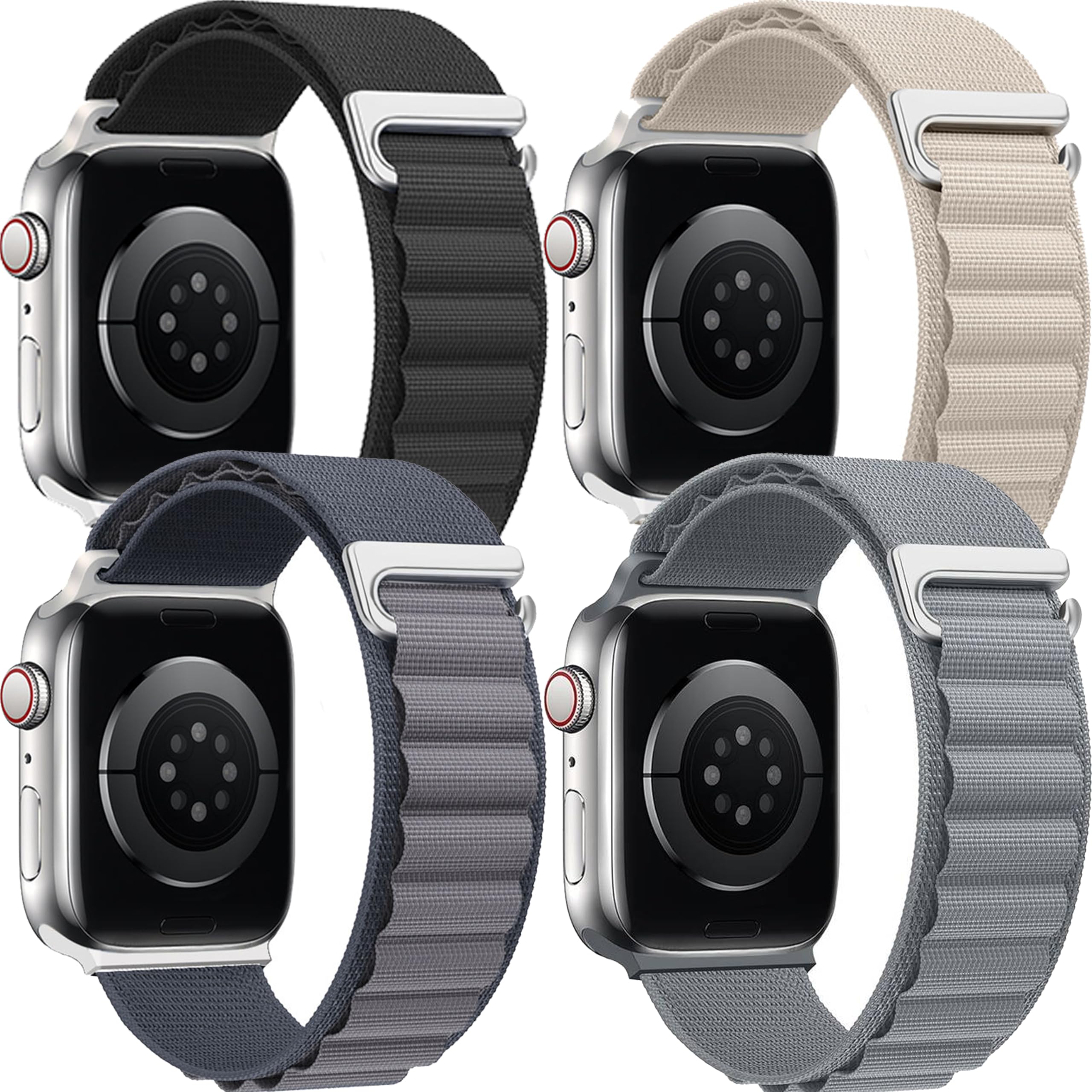 MAZTRON Alpine Loop Compatible with Apple Watch 38mm 40mm 41mm 42mm 44mm 45mm 49mm, Adjustable Sport Nylon Loop Strap with Titanium G-Hook for iWatch Series Ultra SE 8 7 6 5 4 3 2 1