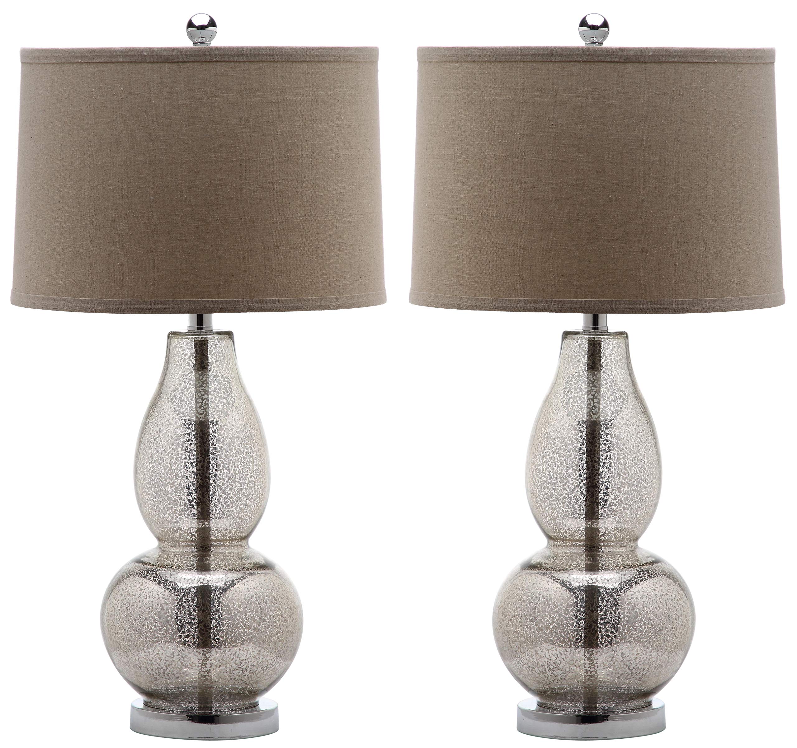 ヨーロッパ輸入　メタル&リネン使用　『ラメ入りシェードテーブルランプ』　シルバー Amazon.co.jp: Safavieh Lighting Collection Mercurio アンティーク