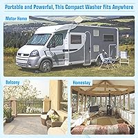 Vista 9 de SUNCROWN Portable Washing Machine 16lbs, Compact Twin Tub Semi Automatic Washer, Energy-Saving Mini Laundry Combo with Extended Drain Hose & Pump