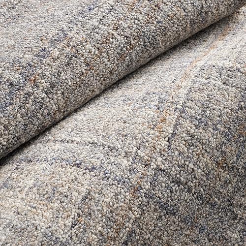 Miniatura 5 de Dash and Albert Harris - Alfombra de lana de 2 x 3 pies, color azul y marrón, alfombra decorativa con microenganches, duradera, para zonas de alto