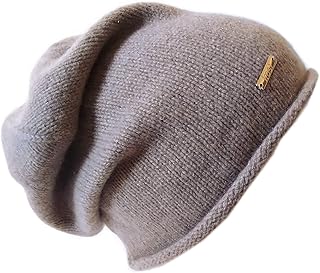 Frost Hats Cashmere Slouchy Winter Beanie, Warm Wool Knitted Hat for Women Men, Oversized Soft Ski Cap (Brown)