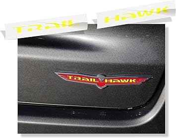 Reflective Concepts - Trailhawk Emblem Overlay Decal Sticker - Fits 2014-2018 Jeep Cherokee Trailhawk - Color Bright Yellow