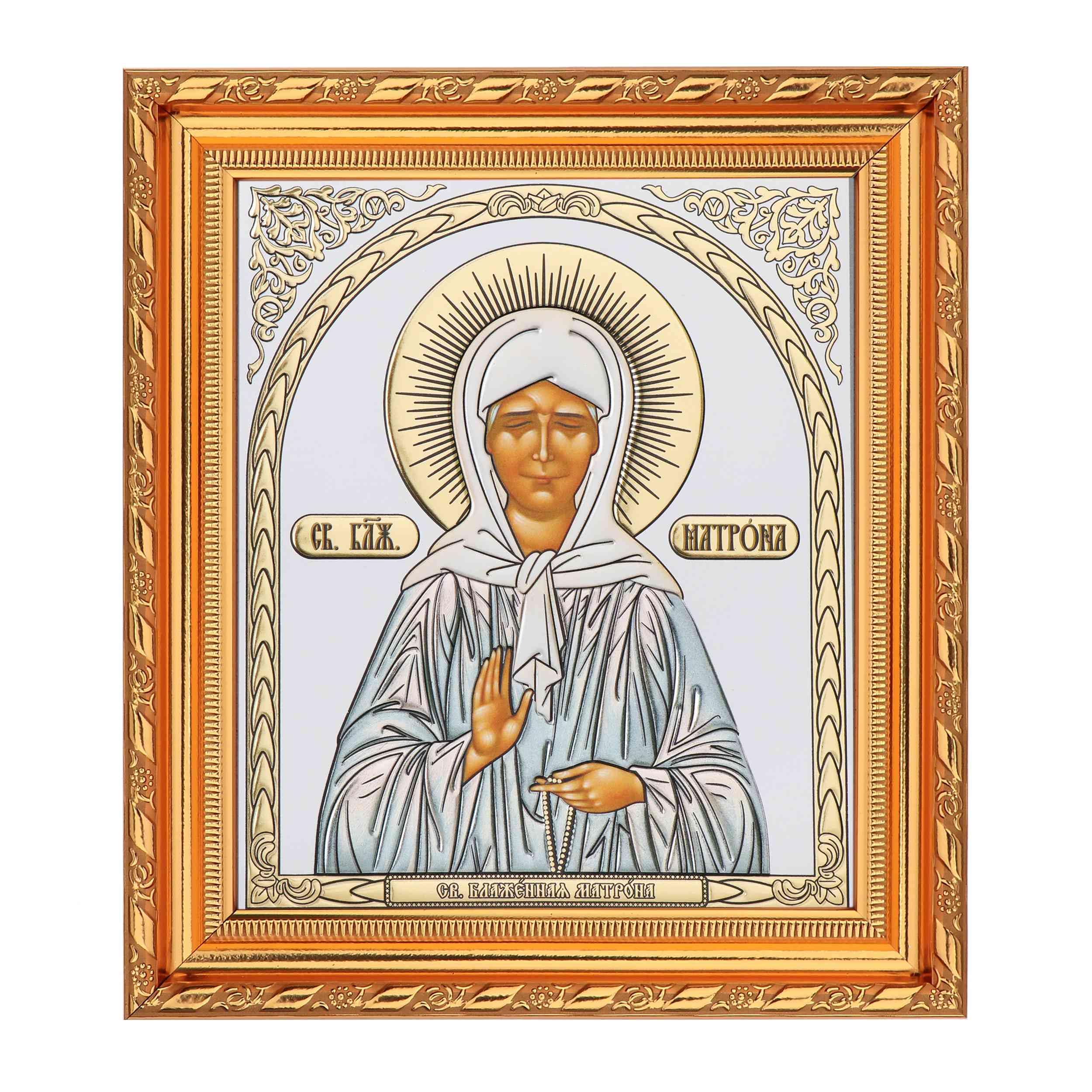 NKlaus - Saint Matrona - Icon in Frame with Glass 21 x 18 cm Christian - Iconography 13936, Hl. Matrona, 18L x 21W cm