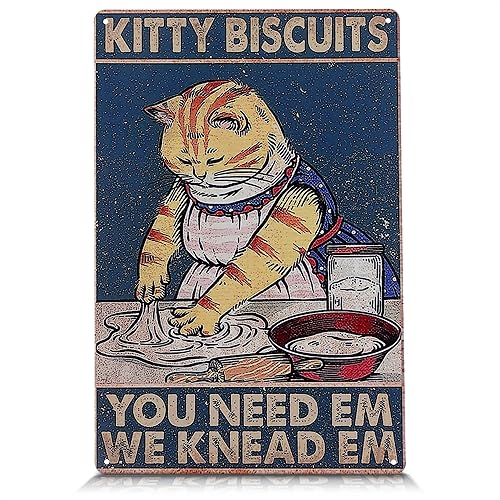 Kitty Biscuits Metal Sign - 8x12" Cat Signs Home Decor