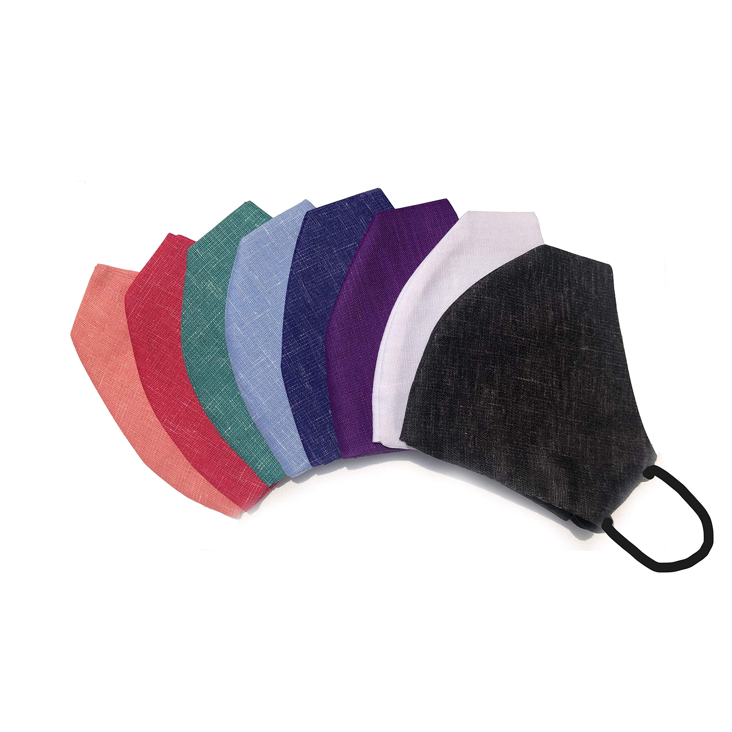 Xtore Breathable Cotton Mask | Reusable | Washable | 2 Layer Mask- (Pack Of 8 - Peach, Red, Green Light Blue, Dark Blue, Violet, White & Black), For Unisex