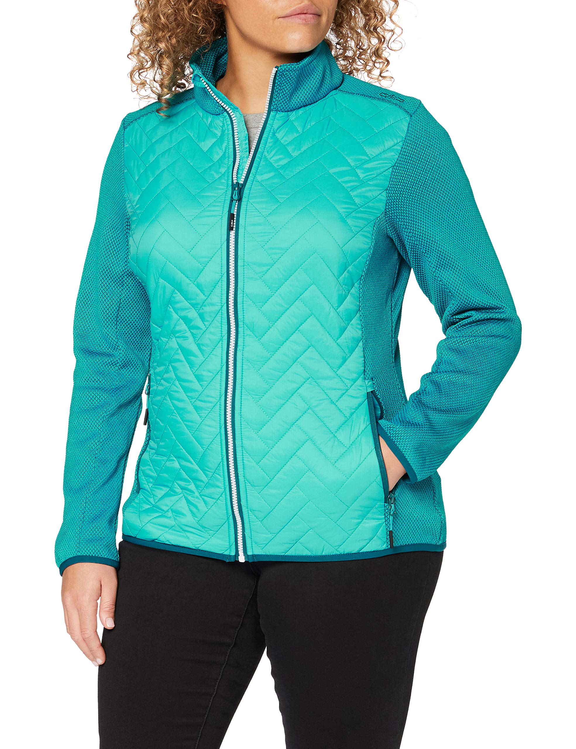 CMP Women's Knit Tech Fleece Jacket with Padding, Baltic, 50, Baltic