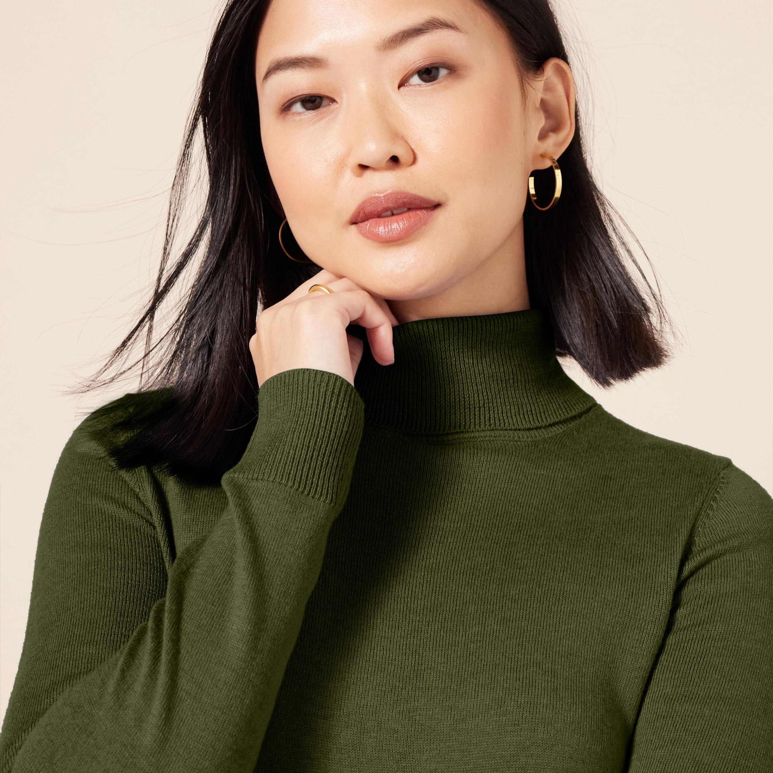 Amazon Essentials Donna Maglione A Collo Alto E Maniche Lunghe Leggero con vestibilità Classica (Taglie Forti Disponibili)