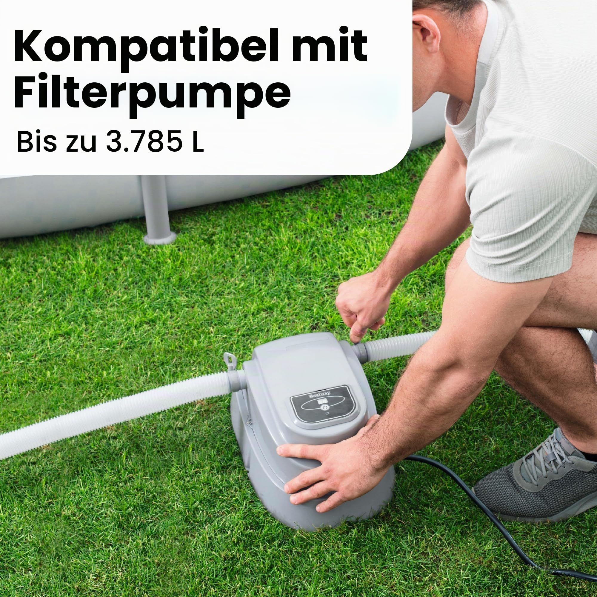 Bestway Poolheizung für oberirdische Pools, geeignet für 4,6 m große Schwimmbäder