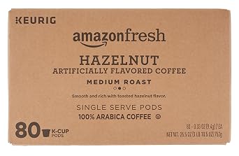 AmazonFresh 80 Ct. K-Cups, Hazelnut Flavored Medium Roast, Keurig K-Cup Brewer Compatible