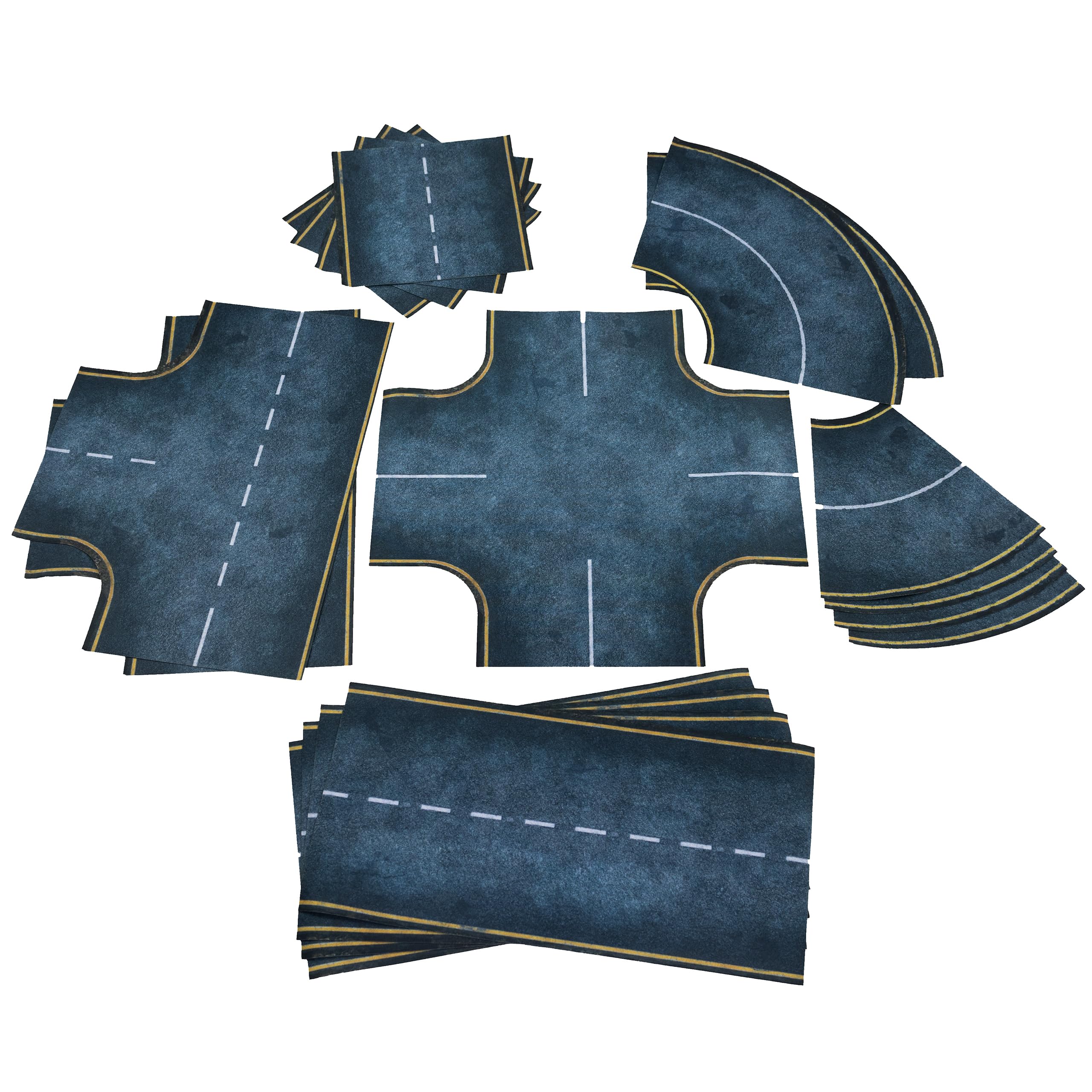 Asphalt roads - anti-slip fabric 2D Road set (width 16,2 cm / 6,3"), 28mm