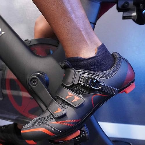 Miniatura 5 de KESCOO Zapatos de ciclismo para hombre y mujer, compatibles con zapatos de bicicleta Peloton y tacos Delta preinstalados, clip en bicicleta de