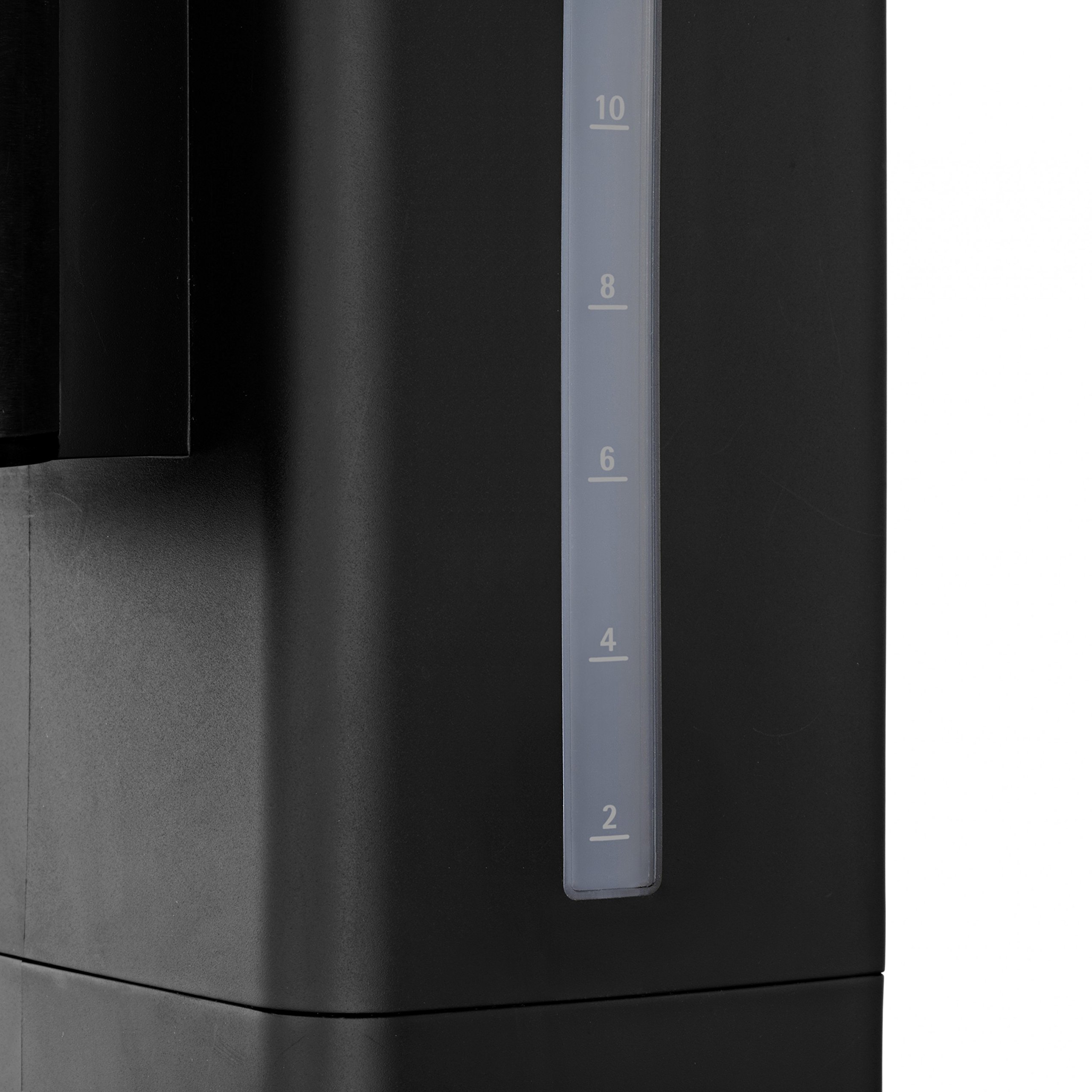 WMF Stelio - Cafetera Aroma con jarra de cristal de 1,2 L para 10 tazas e indicador de nivel de agua en el exterior, acabados de acero inoxidable de cromargan mate, 1000 W, 1.25 litros, negro