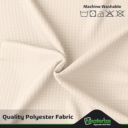 Miniatura 7 de NEATERIZE Cortina de ducha negra  Cortinas de ducha negras estilo hotel para baño con diseño de gofre, 72 x 78 pulgadas  Cortina de ducha de tela