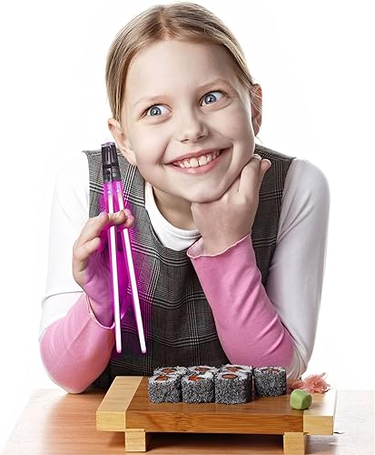 Vista 17 de Palillos de sable de luz LED (1 par, azul, puntas para agarrar alimentos)