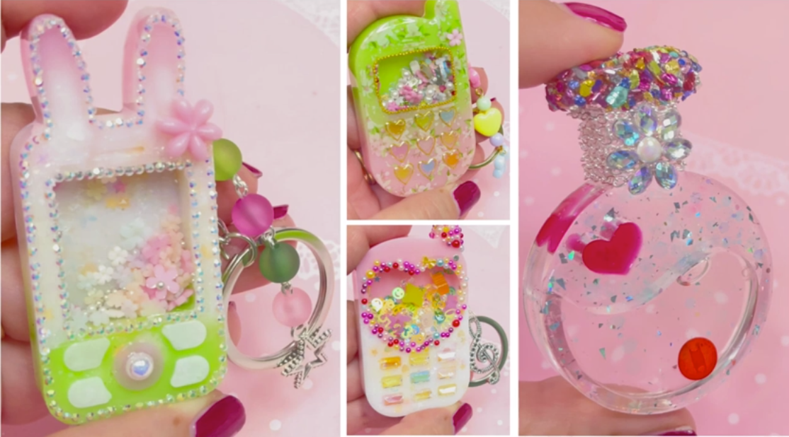 Amazon.com: Resin Shaker Molds Set Kawaii Keychain Charms Pack of
